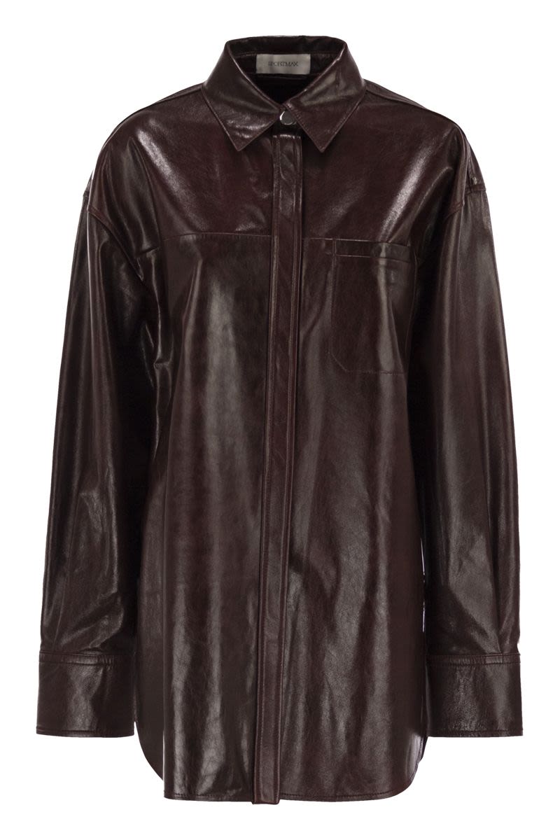 MAX MARA SPORTMAX Oversized Nappa Leather Shirt with Urban Vibe