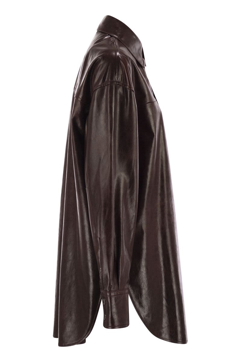 MAX MARA SPORTMAX Oversized Nappa Leather Shirt with Urban Vibe