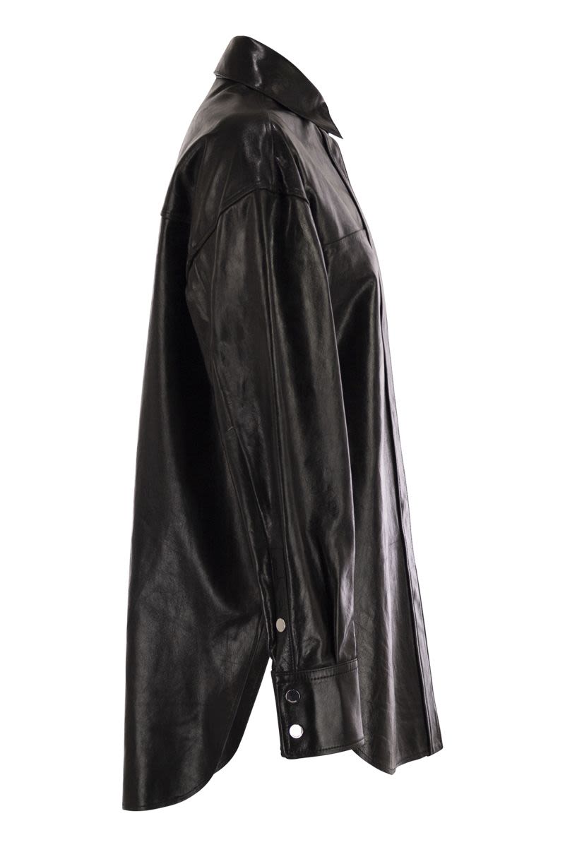 MAX MARA SPORTMAX Oversized Nappa Leather Shirt