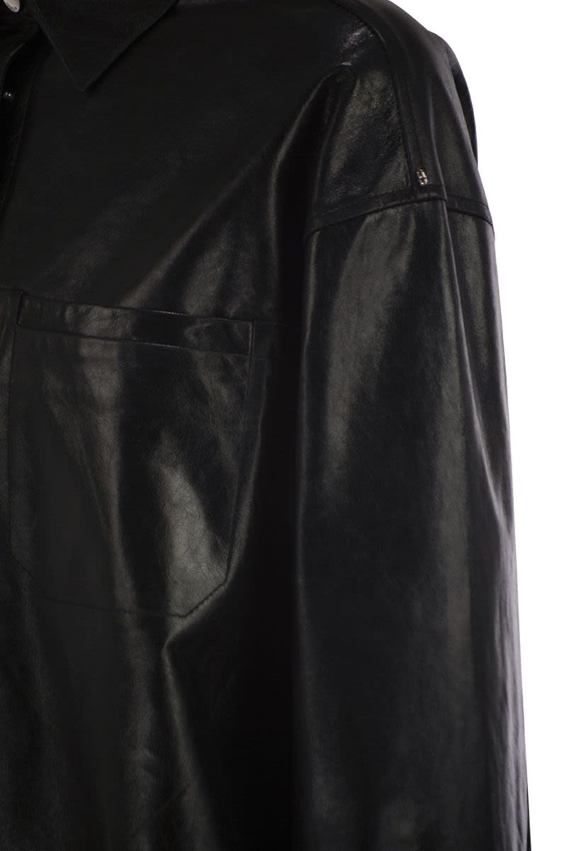 MAX MARA SPORTMAX Oversized Nappa Leather Shirt