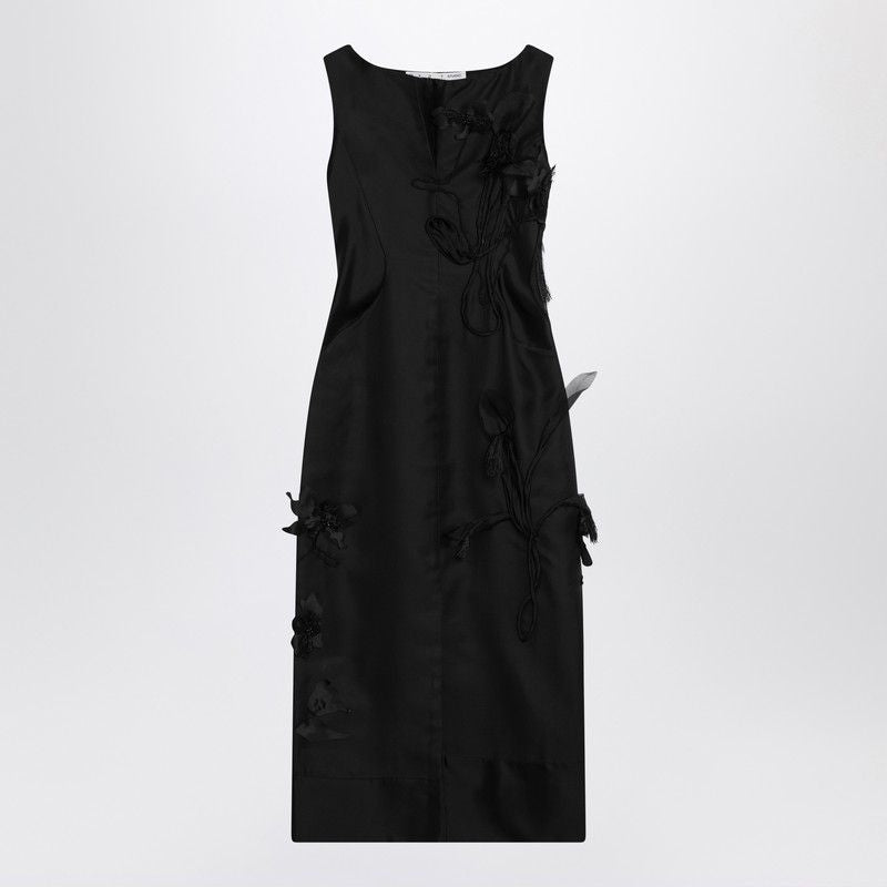 MKDT STUDIO Sleeveless Midi Dress with Floral Embroidery