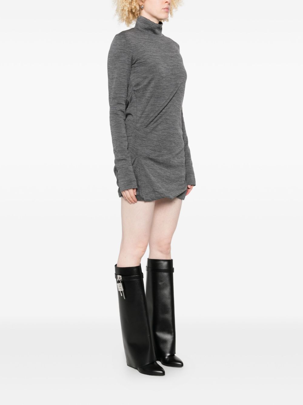 MAX MARA SPORTMAX High-Neck Puffed Hem Dress