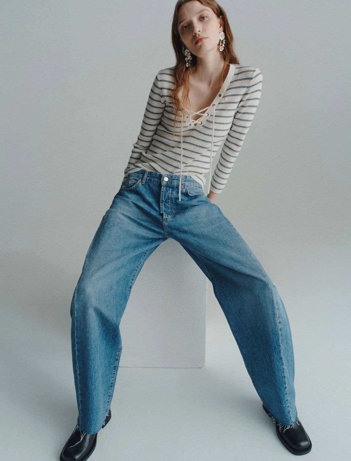 MARELLA Barrel Denim Trousers for Women - FW25 Season