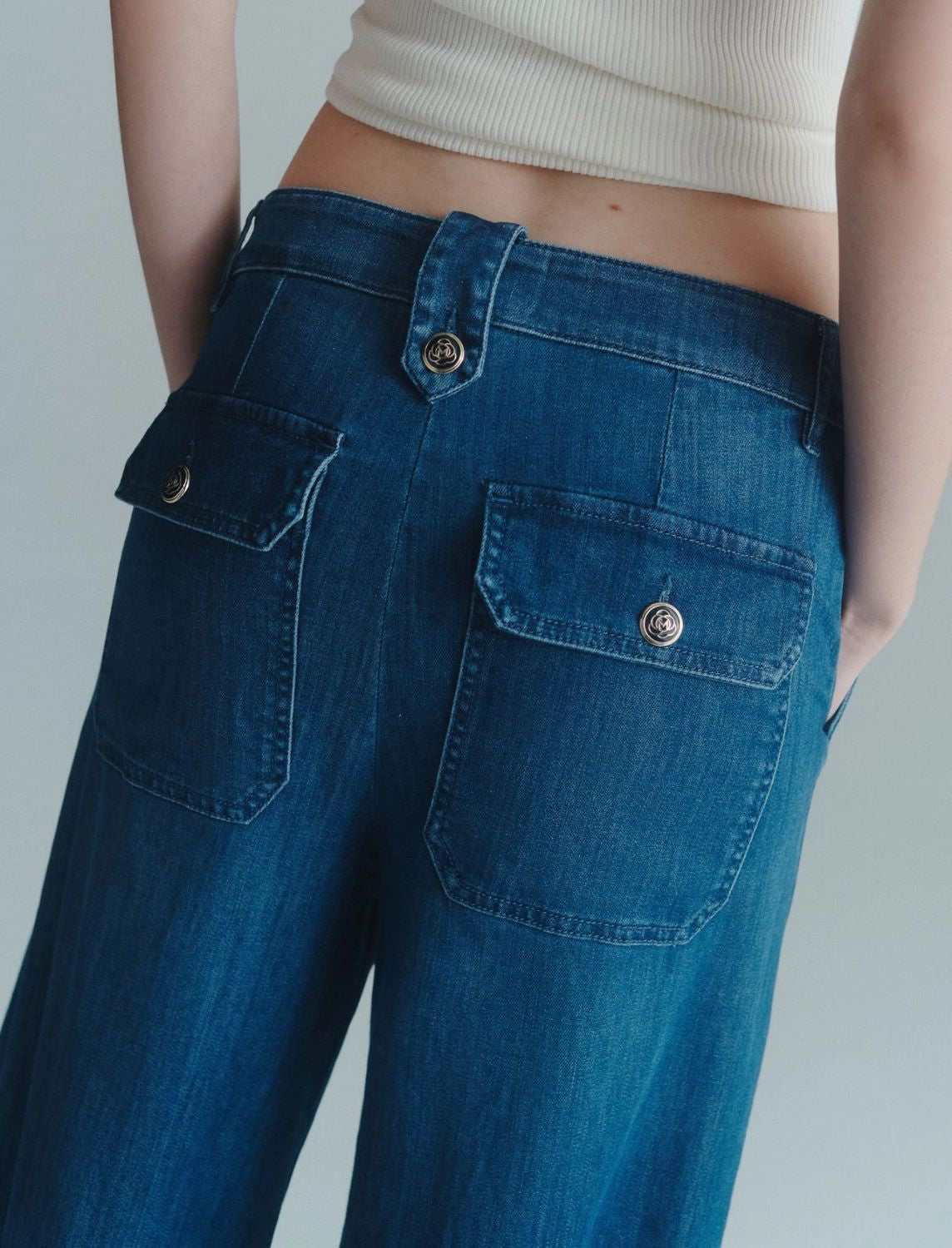 MARELLA High-Waisted Denim Trouser - FW25 Collection