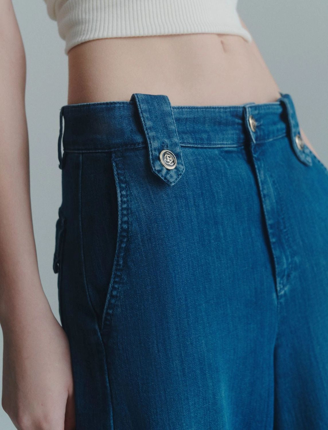 MARELLA High-Waisted Denim Trouser - FW25 Collection