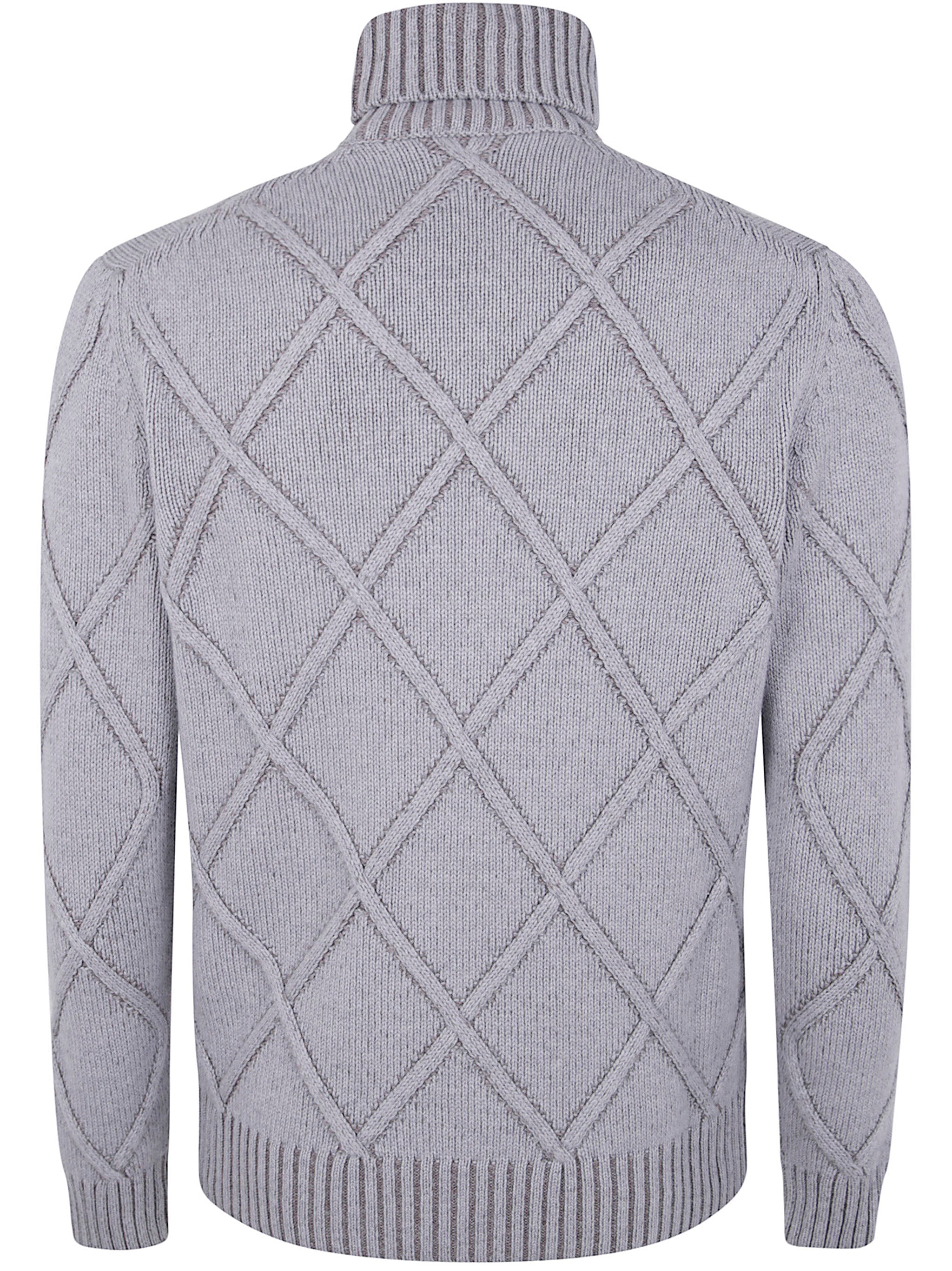 BARBA Napoli Turtleneck Sweater with Squared Embroidery