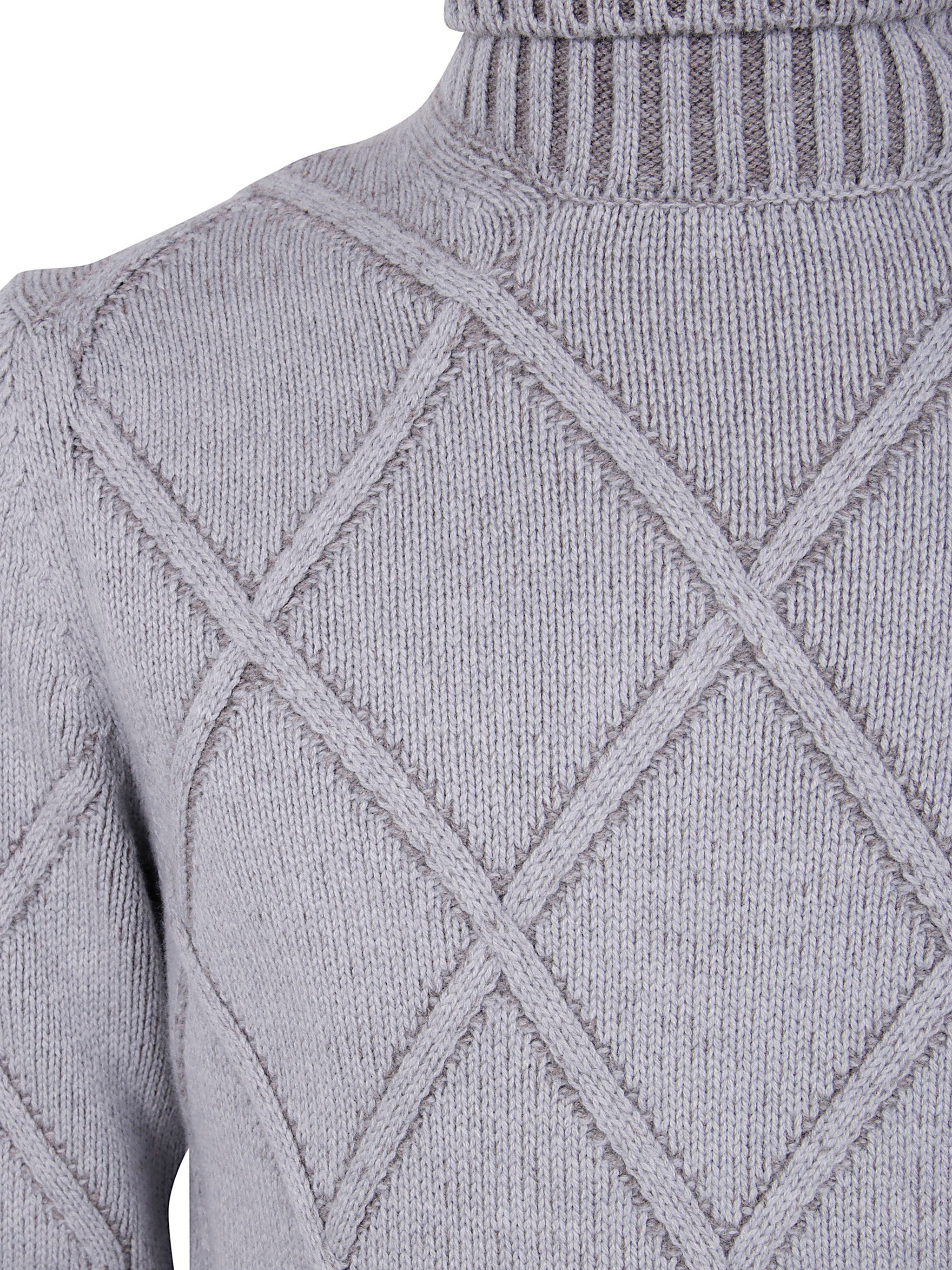 BARBA Napoli Turtleneck Sweater with Squared Embroidery