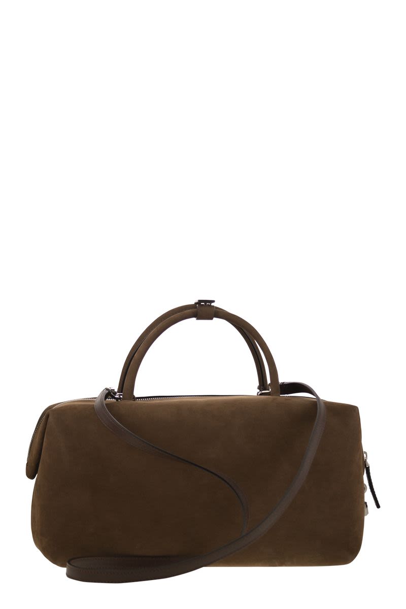 MAX MARA Large Nubuck Leather Satchel