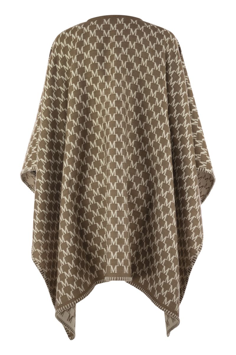 MAX MARA Wool and Cotton Jacquard Poncho