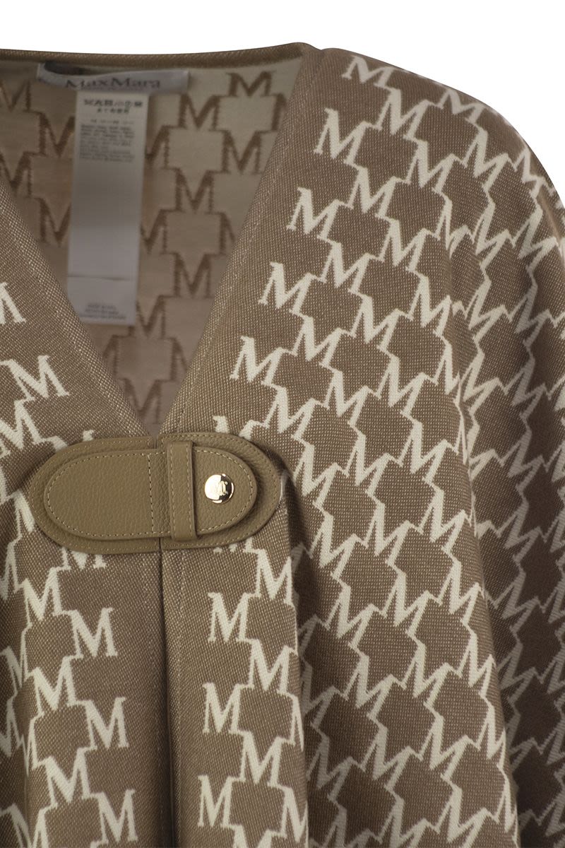 MAX MARA Wool and Cotton Jacquard Poncho