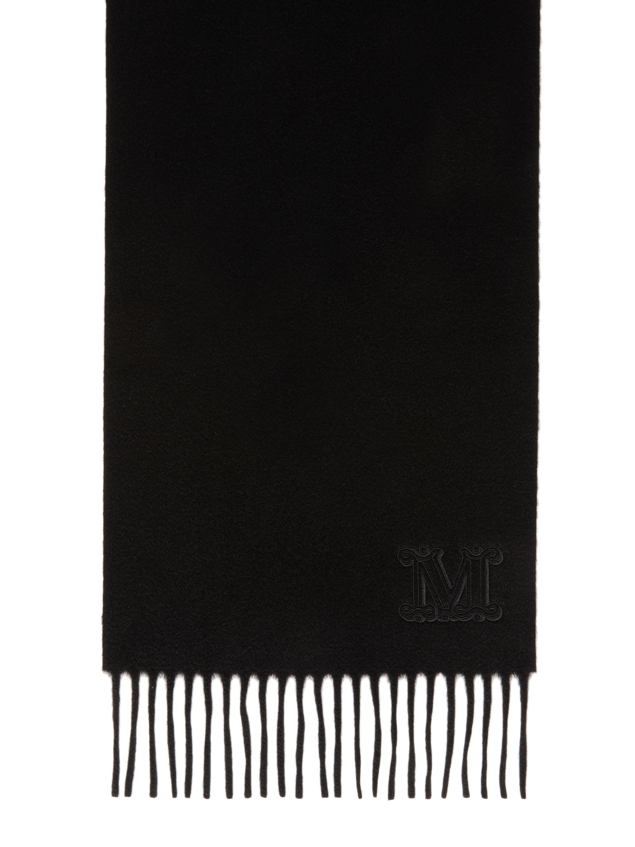 MAX MARA Cashmere Stole with Monogram Embroidery - 28 x 206 cm