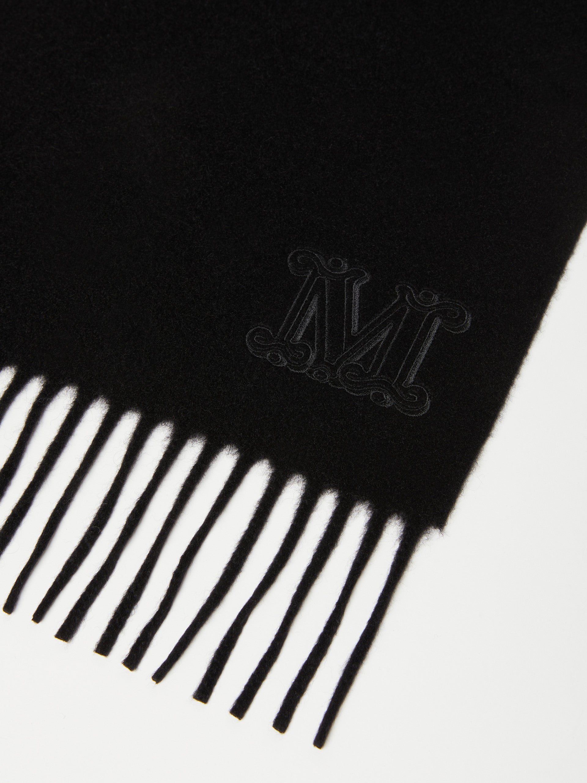 MAX MARA Cashmere Stole with Monogram Embroidery - 28 x 206 cm