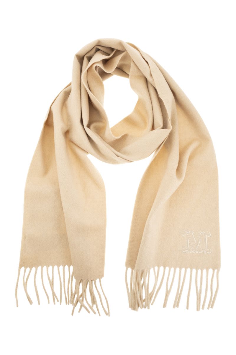 MAX MARA Sophisticated Camel Stole with Monogram - 28x206 cm