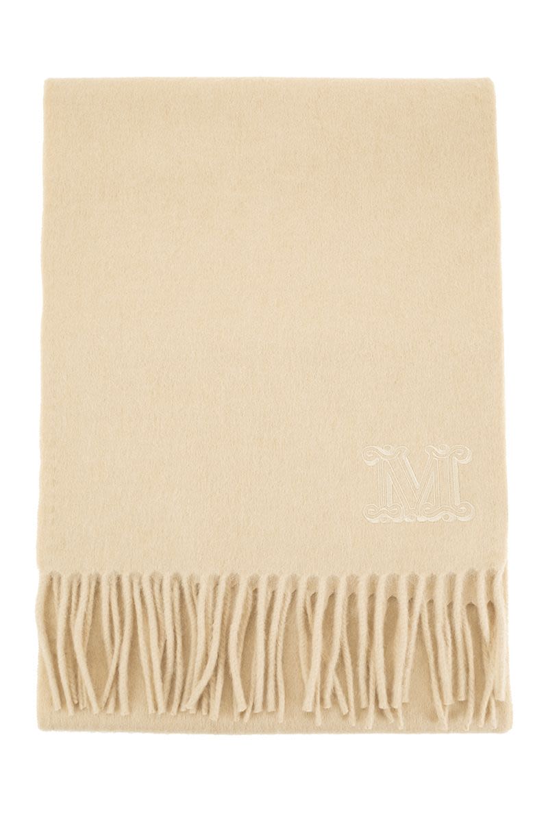MAX MARA Sophisticated Camel Stole with Monogram - 28x206 cm
