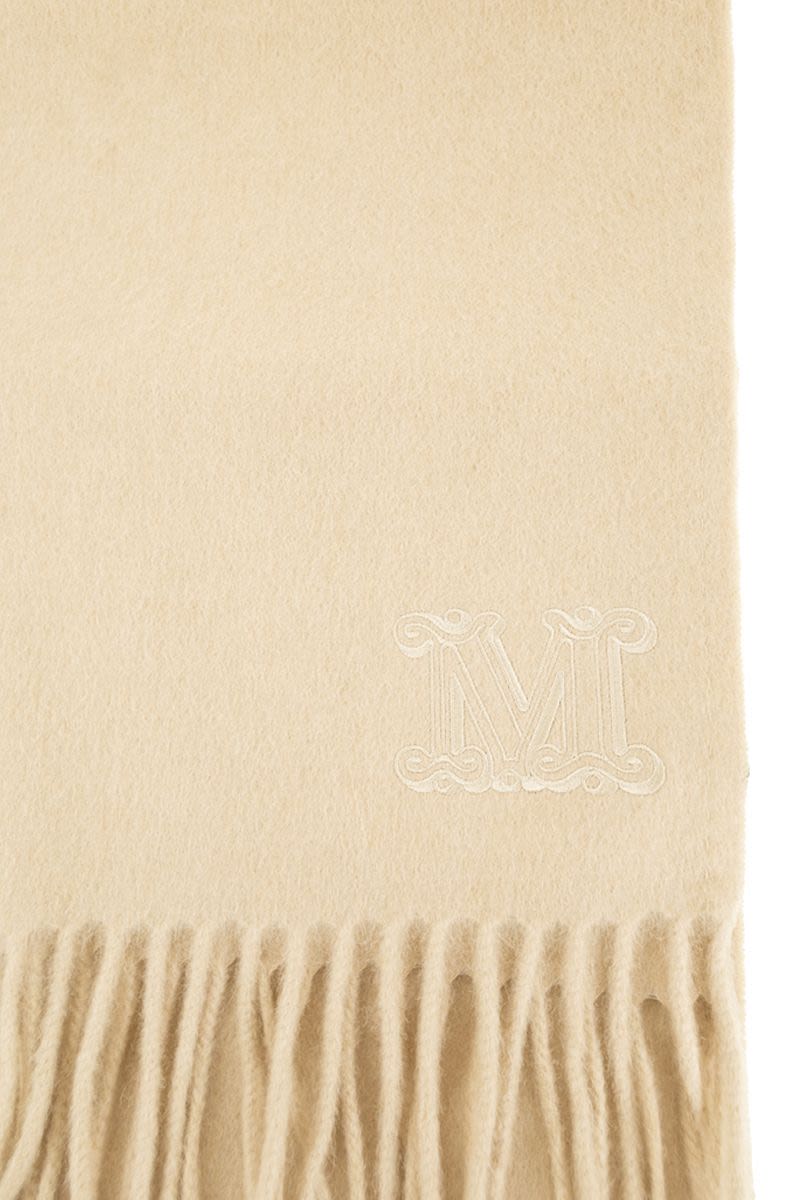 MAX MARA Sophisticated Camel Stole with Monogram - 28x206 cm