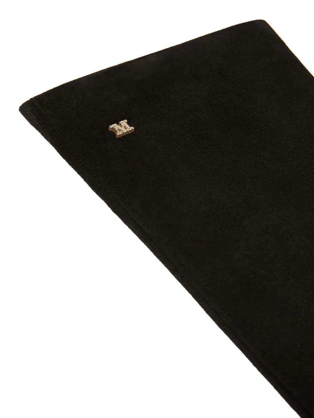 MAX MARA Long Lambskin Suede Gloves with Monogram Detail