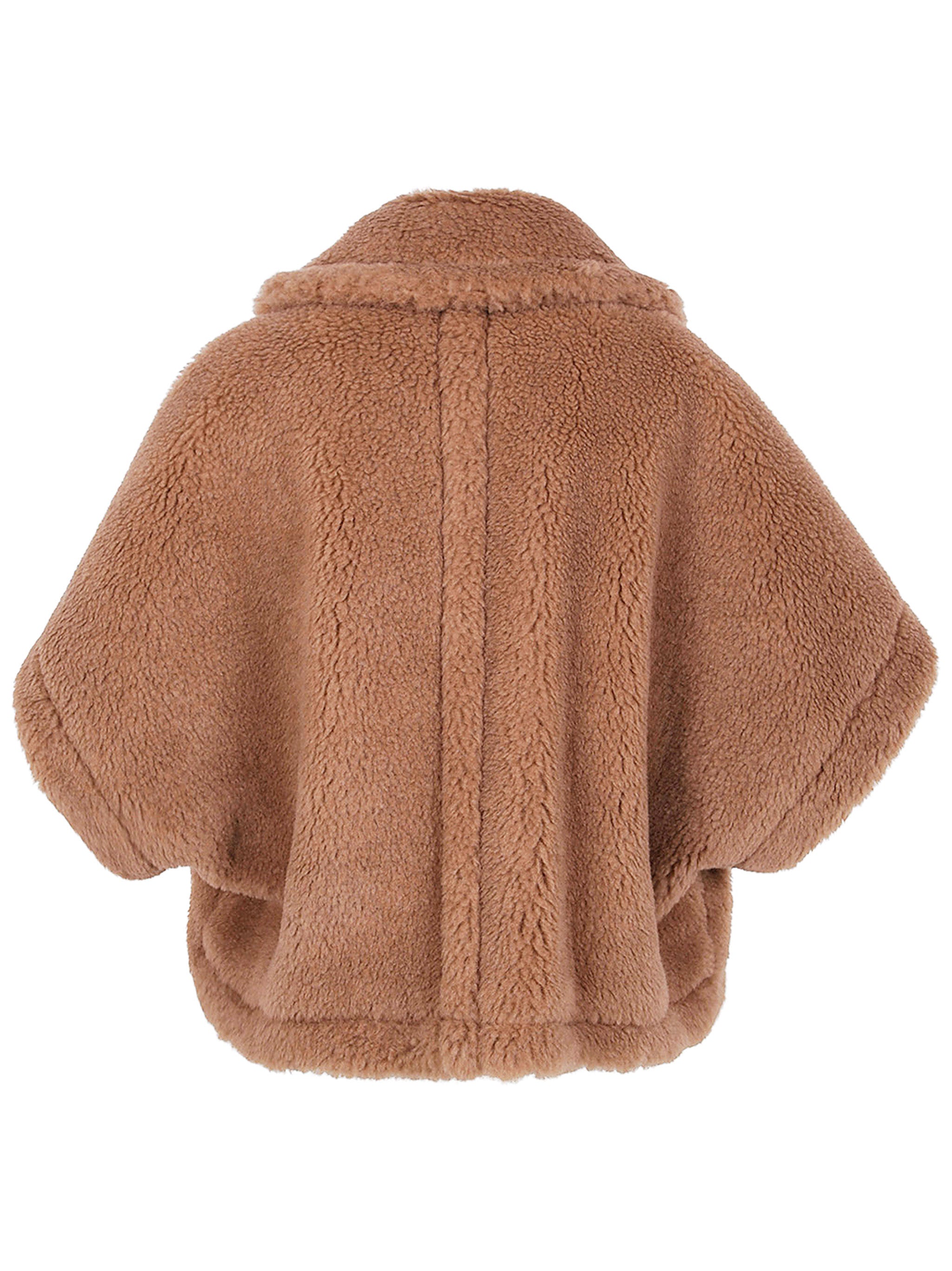 MAX MARA Alpaca and Wool Teddy Cape with Short Kimono Sleeves