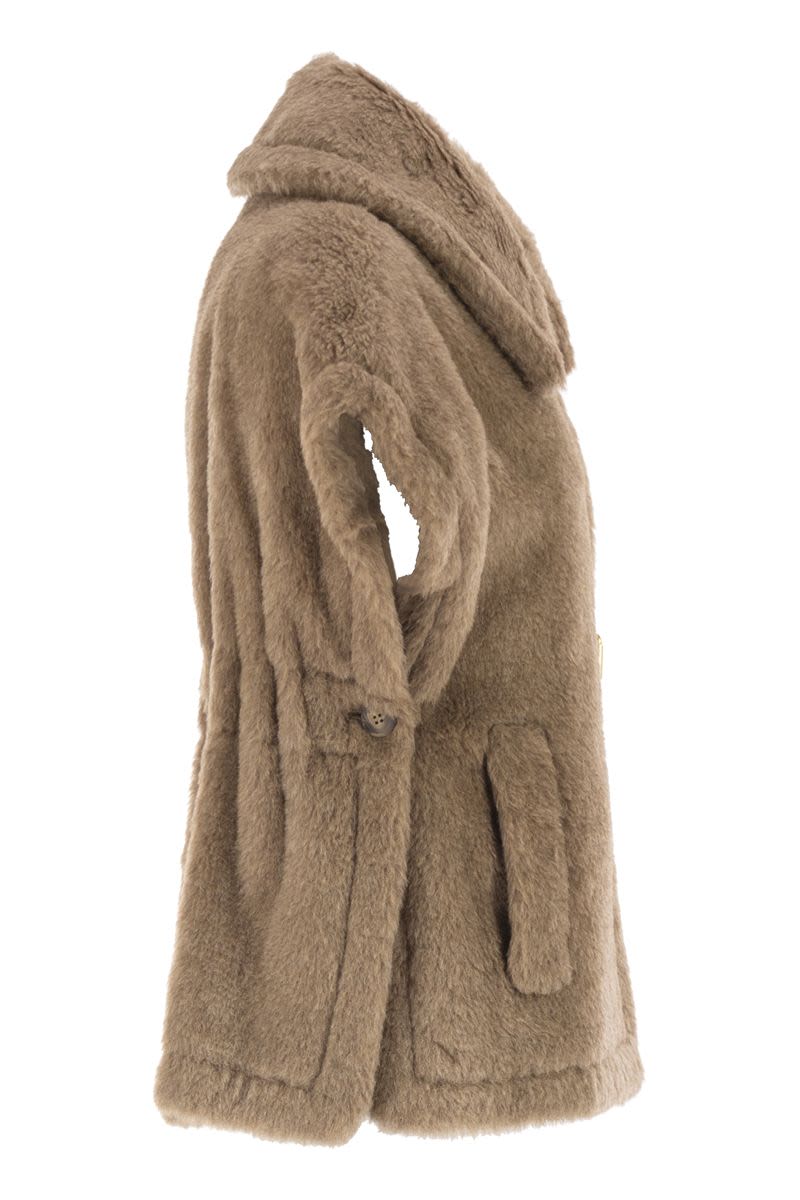 MAX MARA Women's Sleeveless Cape in Luxe Alpaca and Cashmere Teddy Fabric