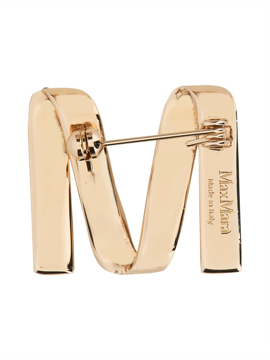 MAX MARA Elegant Logo Brooch for Women