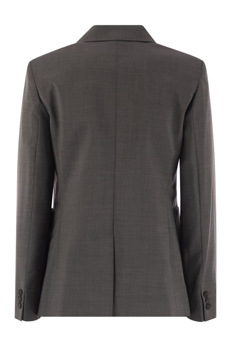 WEEKEND MAX MARA Double-Breasted Wool Canvas Blazer