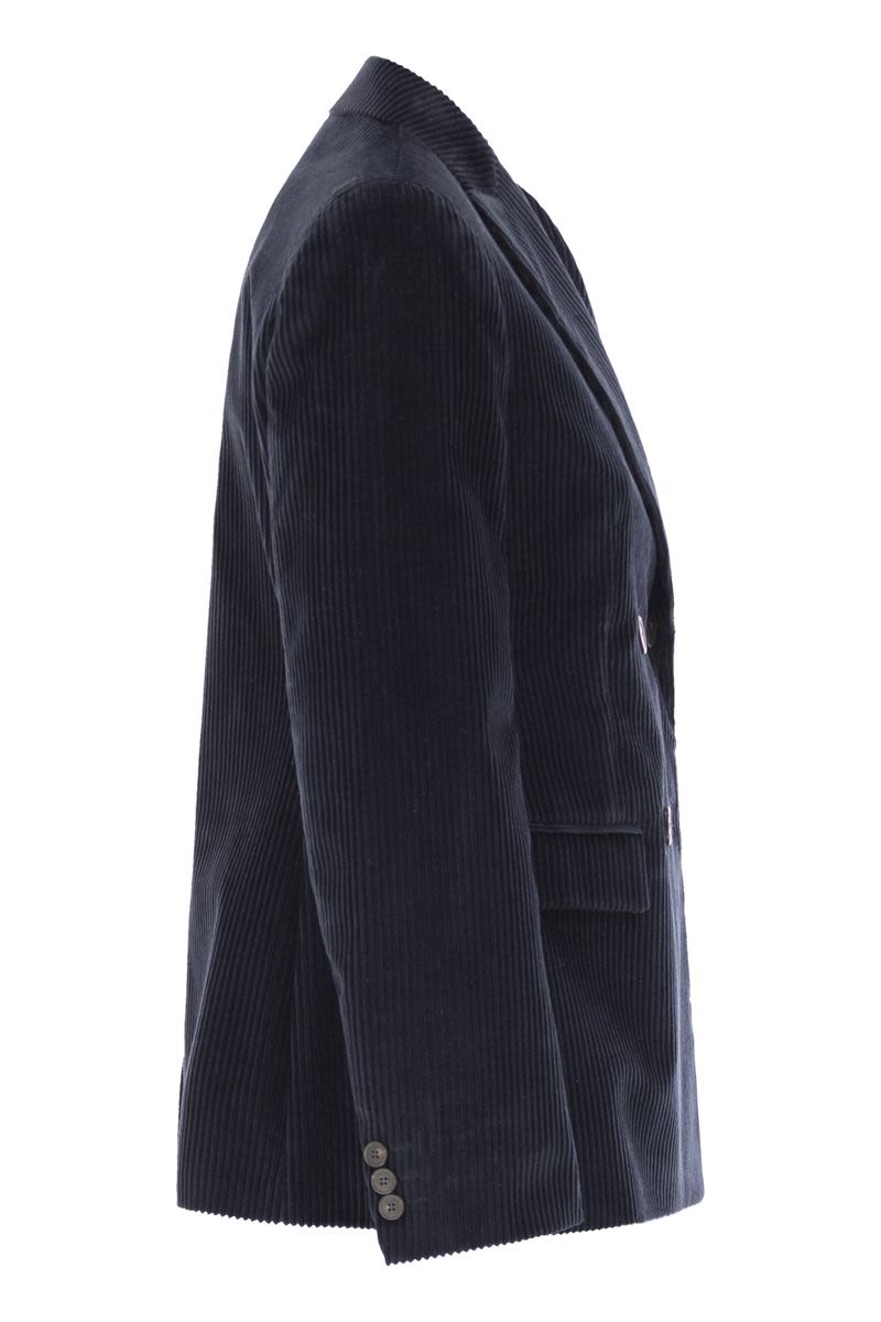 WEEKEND MAX MARA Cotton Velvet Blazer with Peaked Lapels - 68 cm Length
