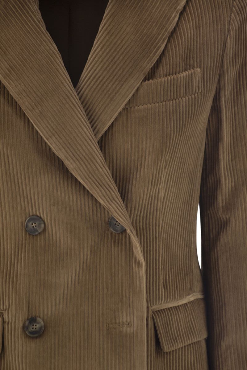 WEEKEND MAX MARA Cotton Velvet Blazer with Peaked Lapels - 68 cm