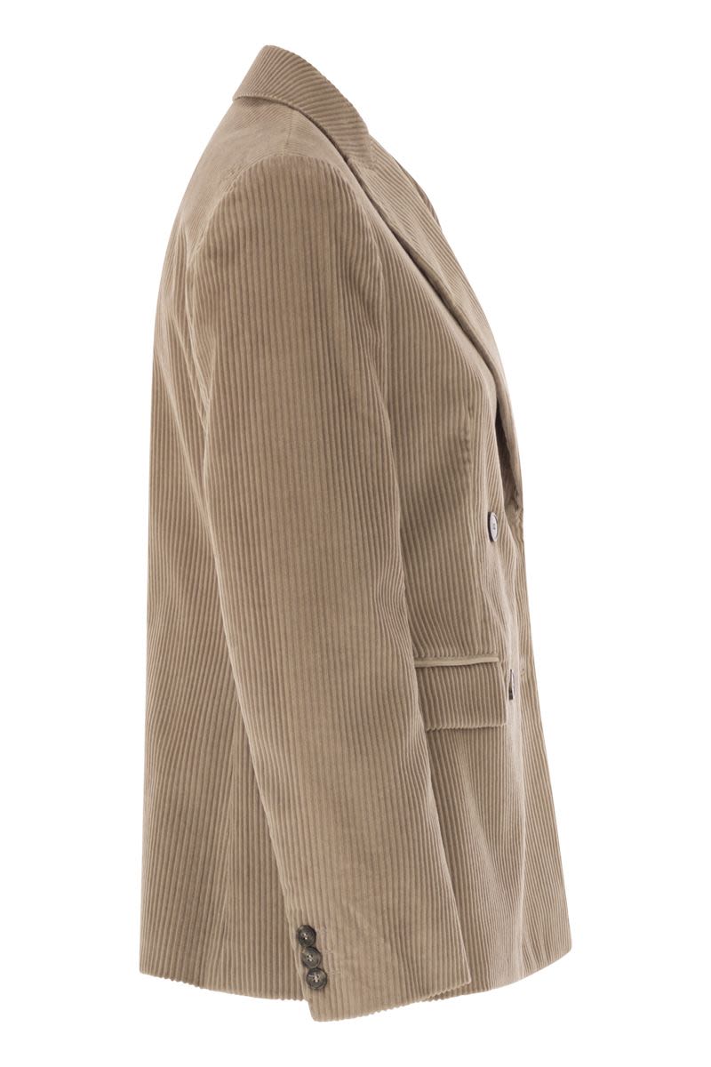 WEEKEND MAX MARA Cotton Velvet Blazer with Peaked Lapels - Length 68cm