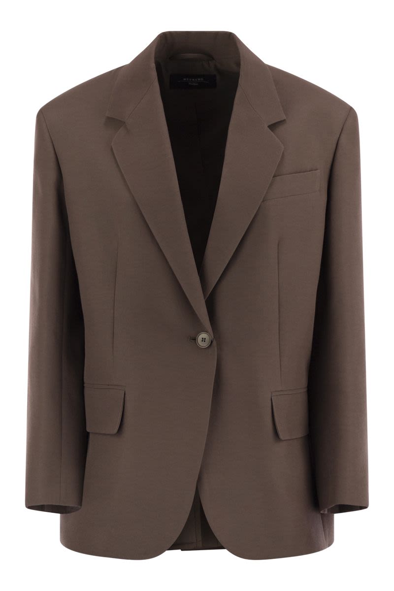 WEEKEND MAX MARA Oversized Cotton Blend Over Blazer