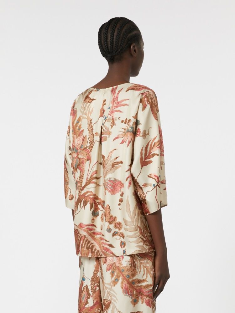 WEEKEND MAX MARA Printed Silk Soft Blouse - 3/4 Sleeves