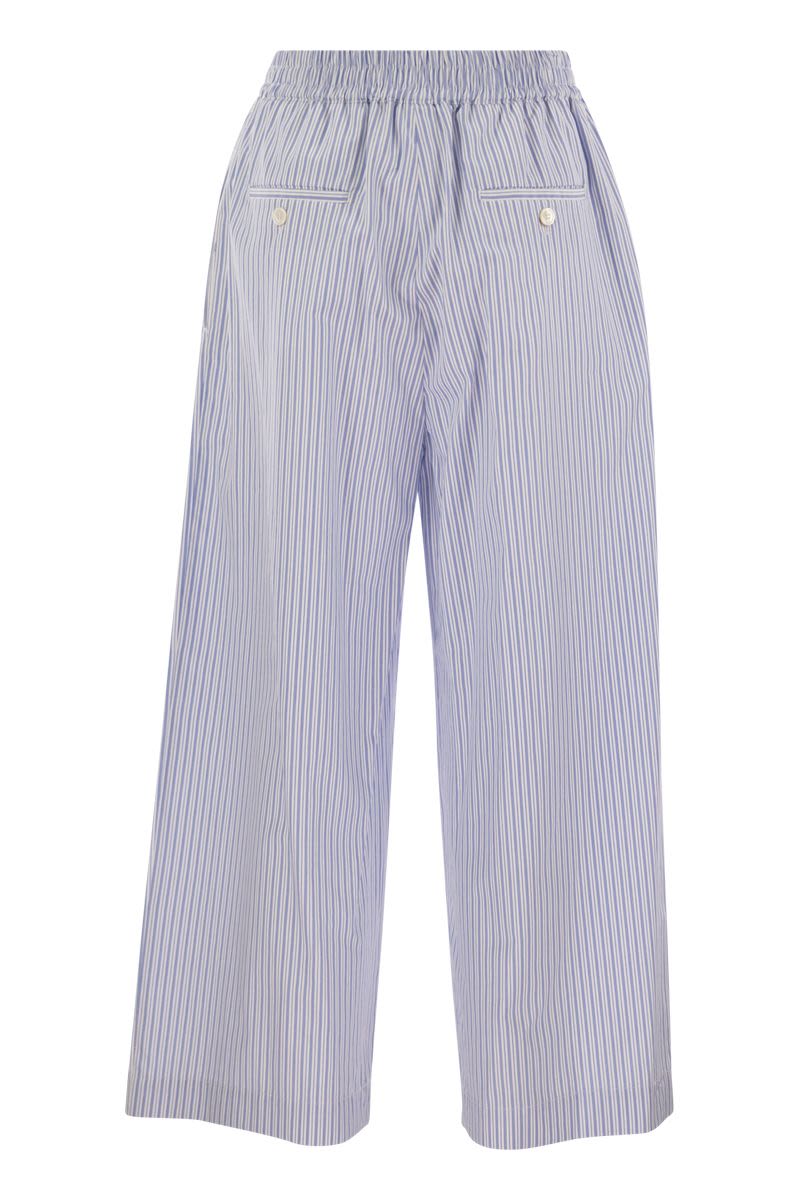 WEEKEND MAX MARA Cropped Wide Leg Cotton Satin Trousers