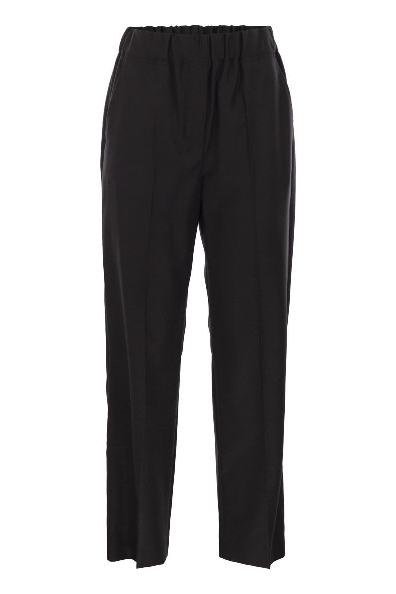WEEKEND MAX MARA Cropped Wool Flannel Trousers
