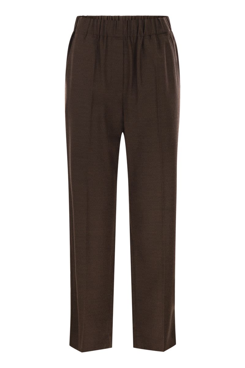 WEEKEND MAX MARA Cropped Ankle-Length Wool Flannel Trousers