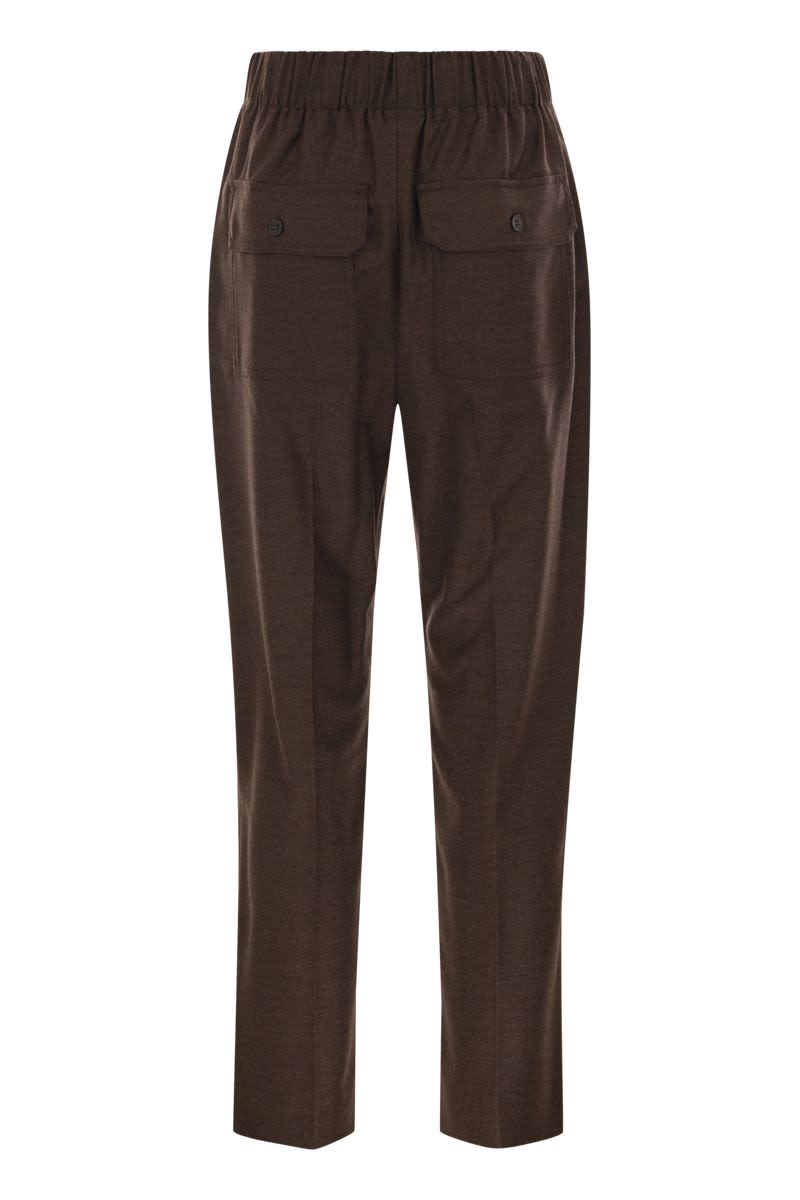 WEEKEND MAX MARA Cropped Ankle-Length Wool Flannel Trousers