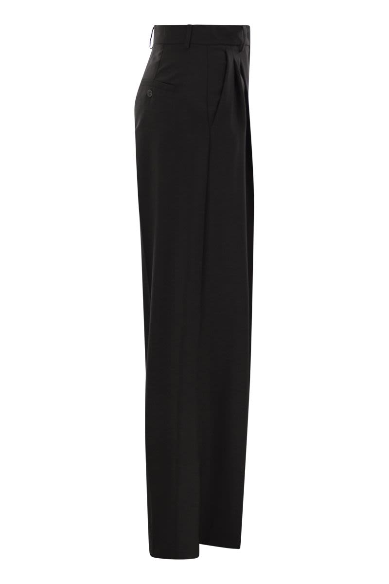 WEEKEND MAX MARA Tailored Stretch Wool Trousers - High Waist, Wide Leg