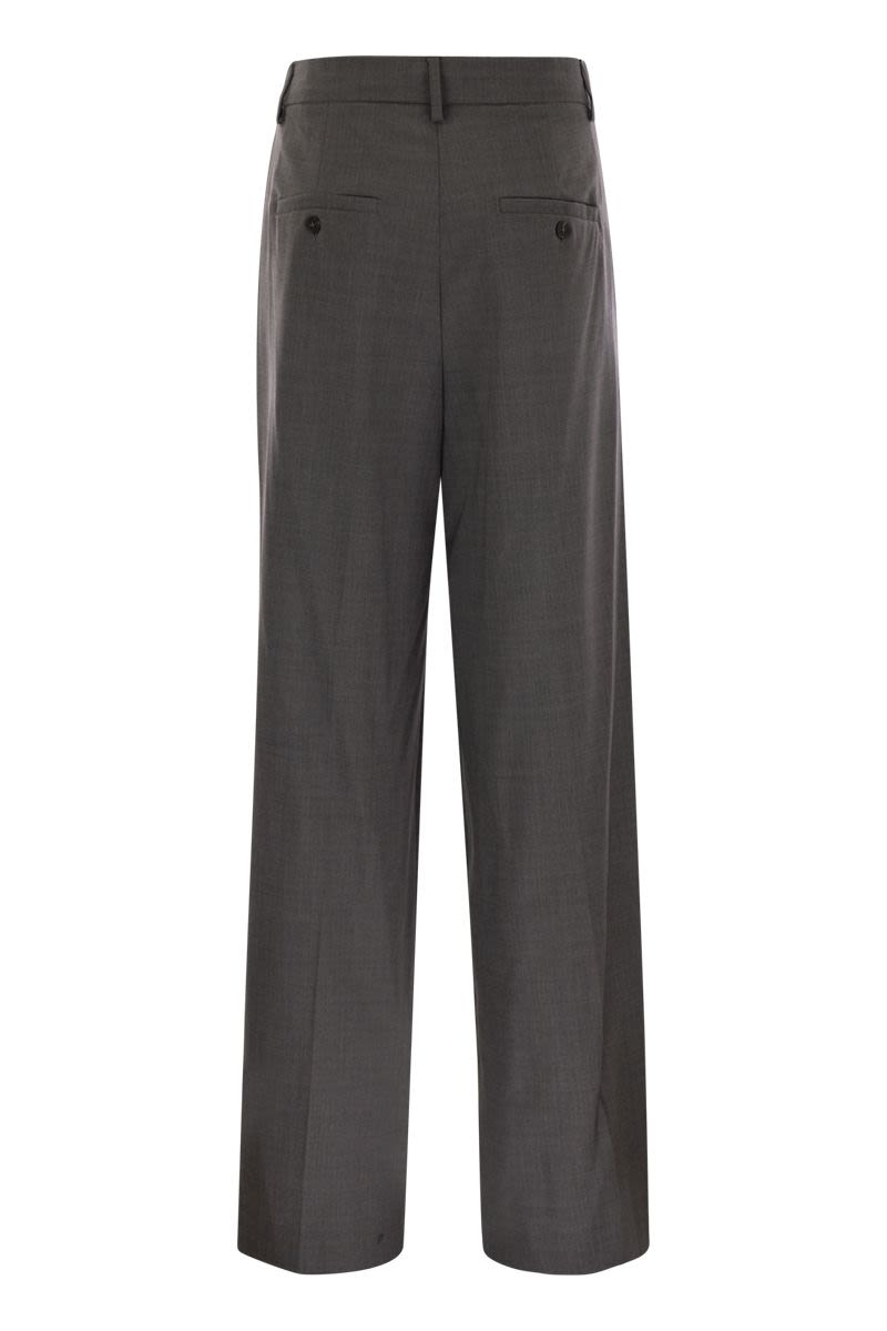 WEEKEND MAX MARA High-Waist Wide Leg Stretch Wool Trousers