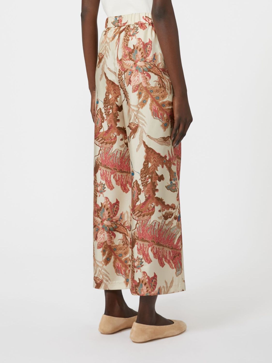 WEEKEND MAX MARA Cropped Silk Twill Trousers