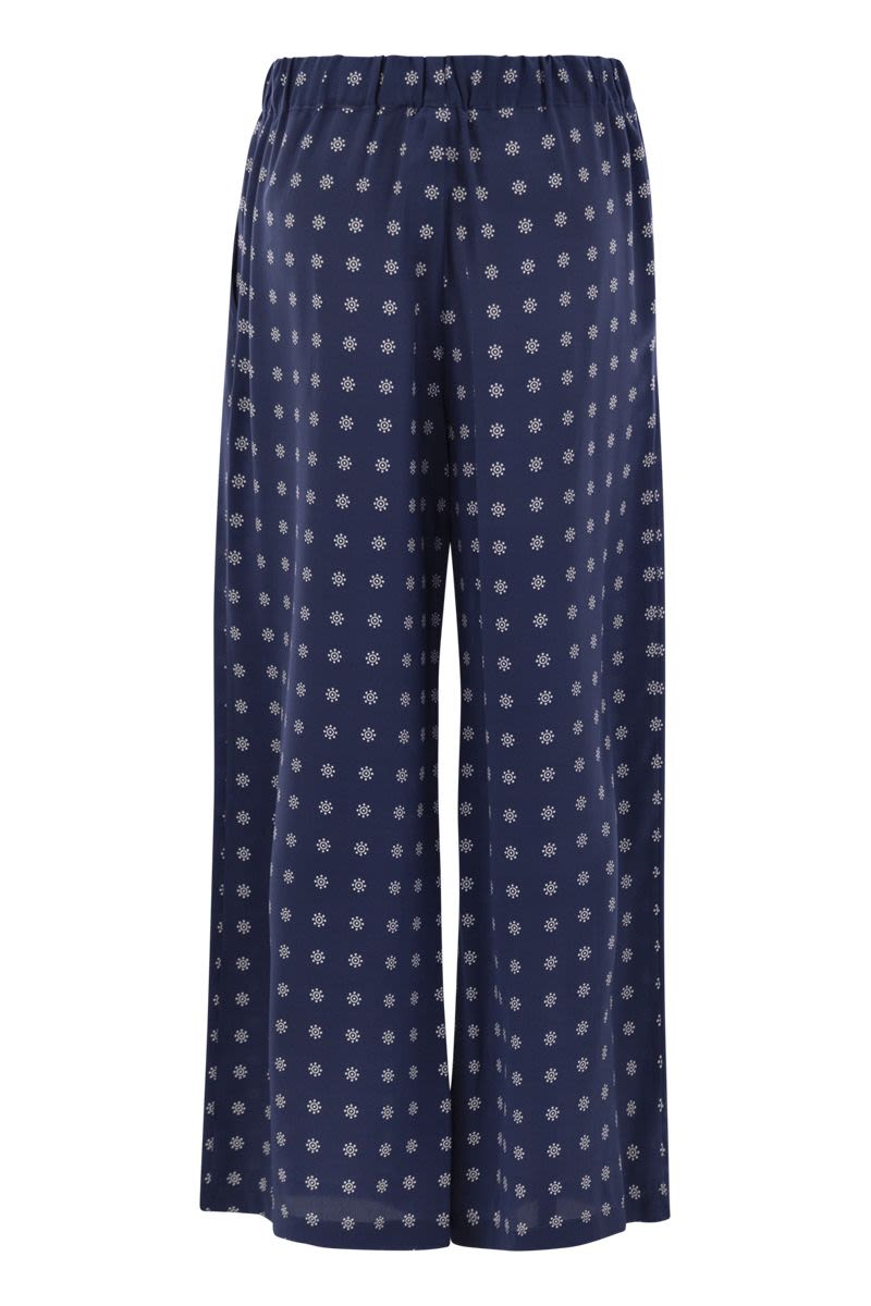 WEEKEND MAX MARA Cropped Silk Twill Trousers with Elastic Waistband
