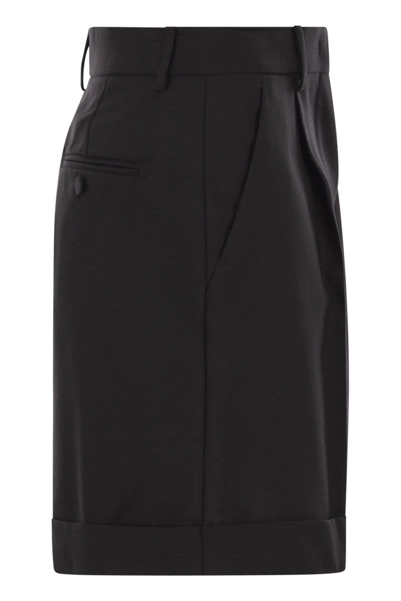 WEEKEND MAX MARA Tailored Wool Canvas Bermuda Shorts