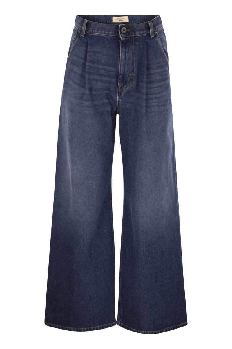WEEKEND MAX MARA Comfort Wide Leg Denim Trousers