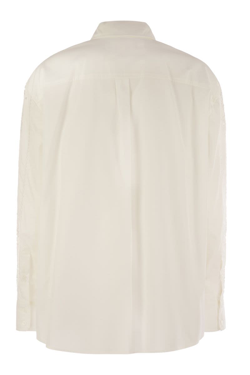 WEEKEND MAX MARA Embroidered Soft Poplin Shirt - Loose Fit