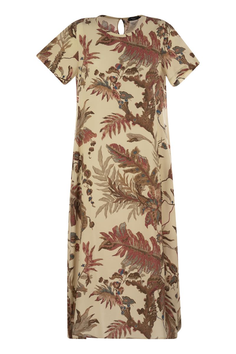WEEKEND MAX MARA Printed Silk T-Shirt Midi Dress
