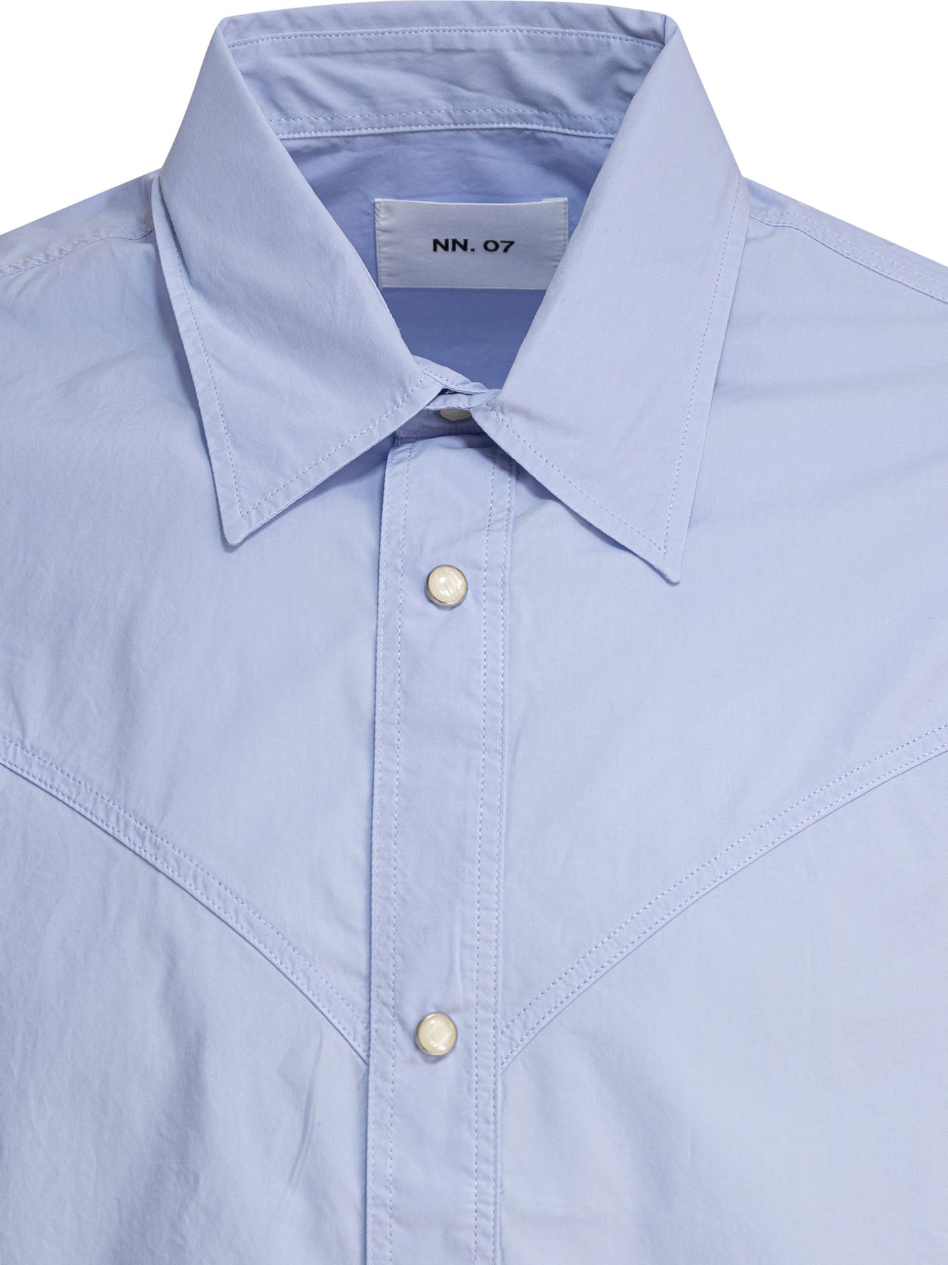 NN07 Light Blue Organic Cotton Shirt for Men - SS25 Collection