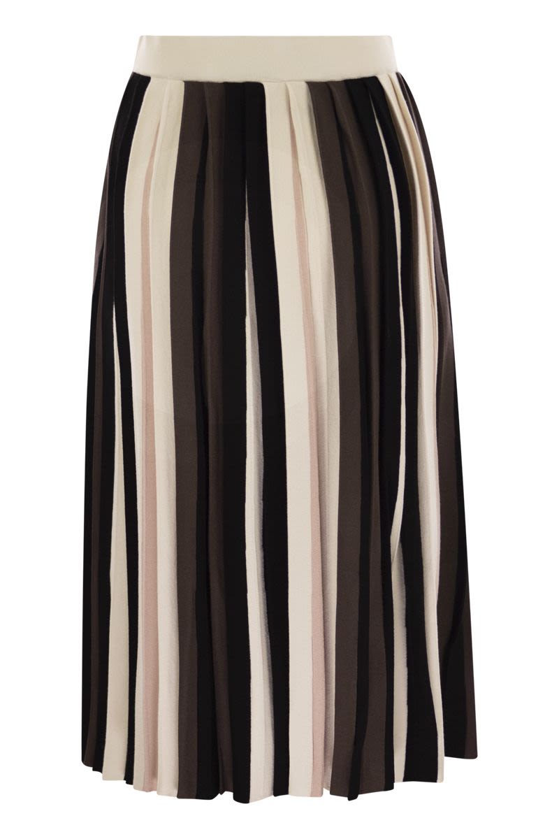 WEEKEND MAX MARA Pleated Viscose Skirt - Flared Long Design