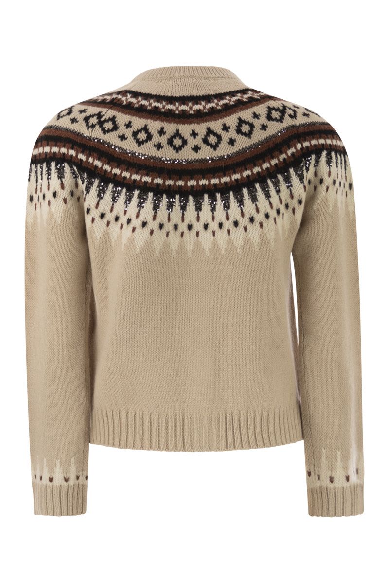 WEEKEND MAX MARA Cropped Alpaca and Jacquard Wool Cardigan