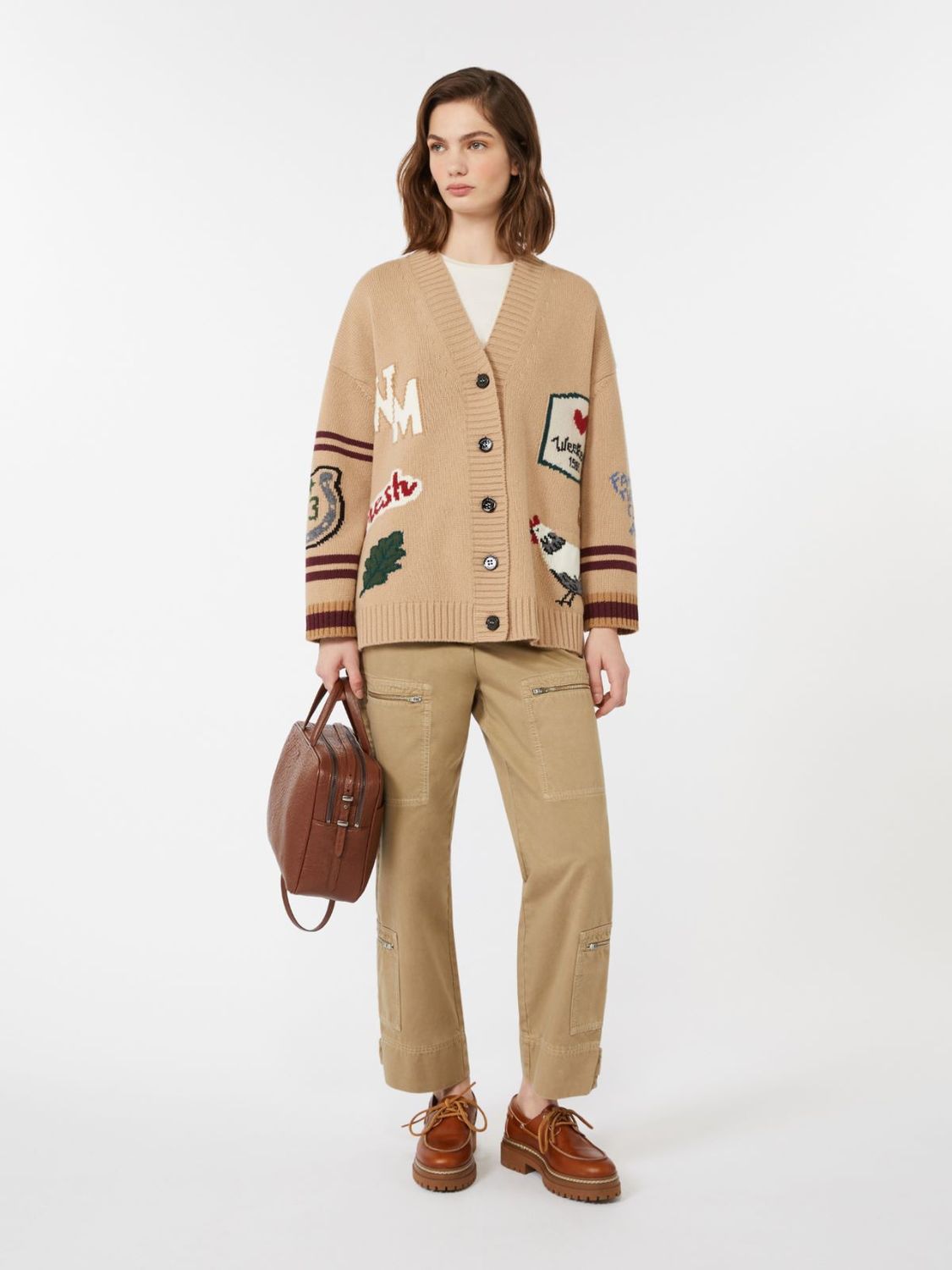 WEEKEND MAX MARA Overfit Cardigan in Pure Wool Yarn