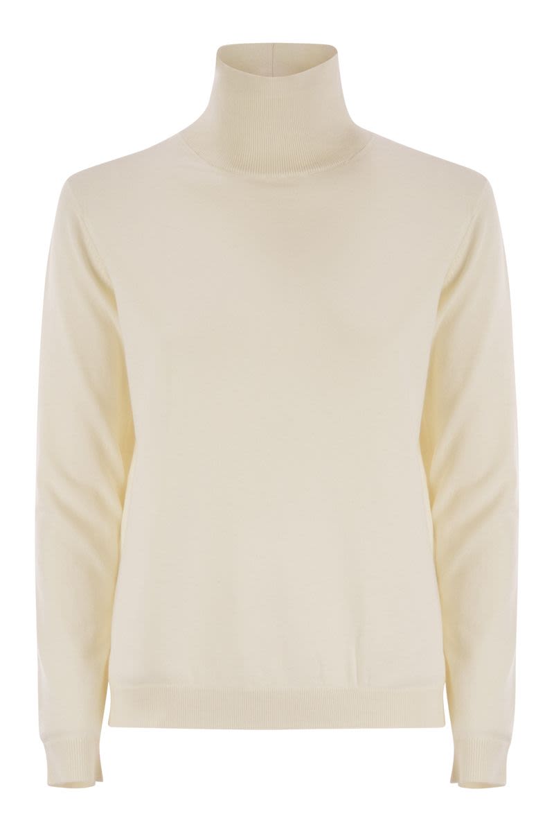WEEKEND MAX MARA Silk and Wool Blend Turtleneck Sweater for Women