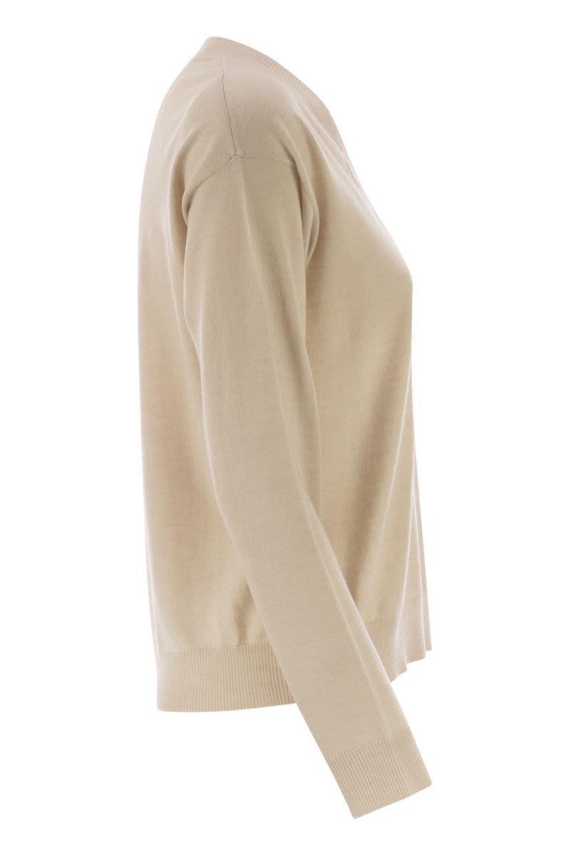 WEEKEND MAX MARA V-Neck Jumper in Wool and Cashmere - Relaxed Fit