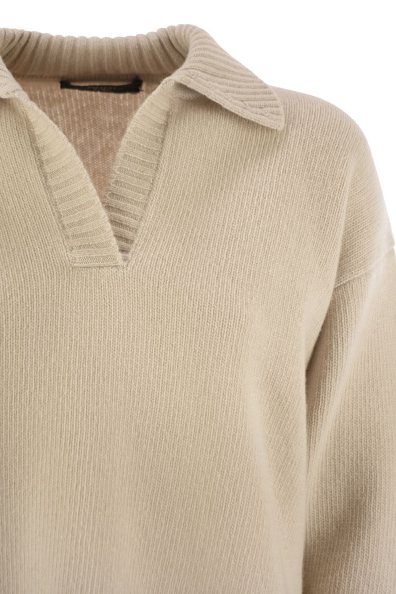 WEEKEND MAX MARA Wool Sweater with Open Polo Collar