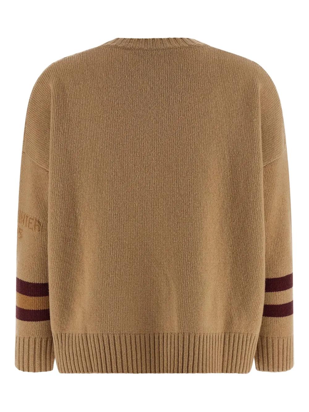 WEEKEND MAX MARA Oversized Wool Yarn Sweater with Intarsia Pattern