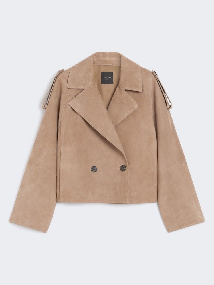 WEEKEND MAX MARA Women's Short Suede Trench Jacket